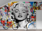 3D Graffiti Star Portrait colour graffiti celebrity portrait wall mural wallpaper for living room - view 2