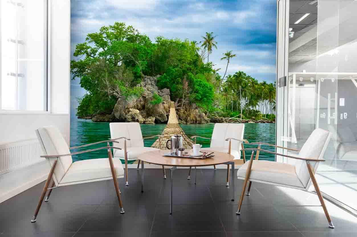 3D Tropical Green Island Wall Mural Wallpaper 60- Jess Art Decoration