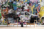 3D Graffiti Car Hero Wall Mural Wallpaper WJ 5143- Jess Art Decoration