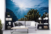 3D Submarine Ocean Fish Coral Wall Mural Wallpaper SF51- Jess Art Decoration