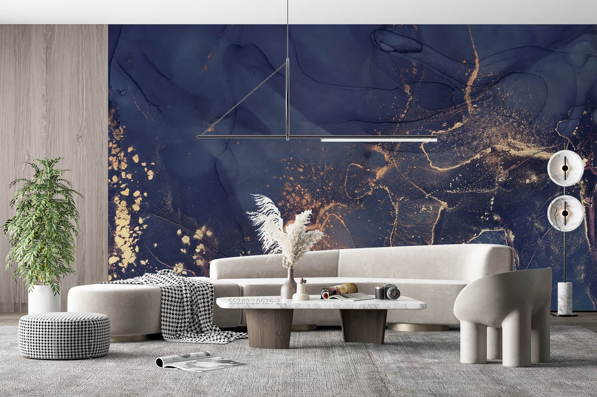 3D Abstract Marble Texture Dark Blue Wall Mural Wallpaper GD 92- Jess Art Decoration