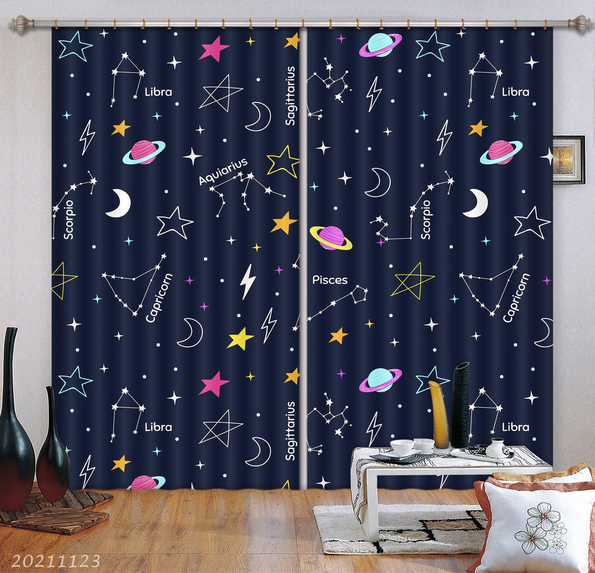 3D Space Spaceship Constellation Curtains and Drapes LQH 57 ...