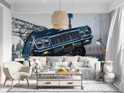 3D Black Retro Car Highway Wall Mural Wallpaper GD 3101- Jess Art Decoration