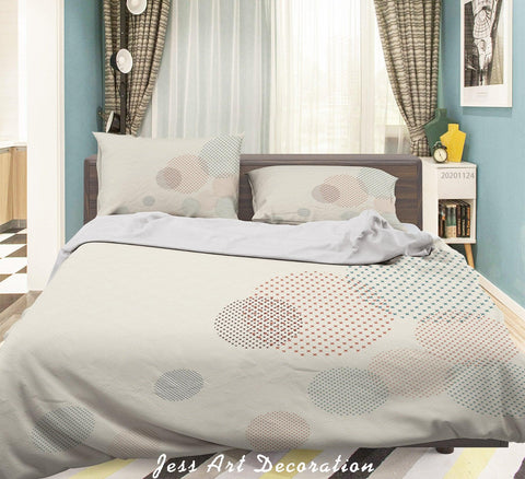 3D Geometric Round Quilt Cover Set Bedding Set Duvet Cover Pillowcases LXL- Jess Art Decoration