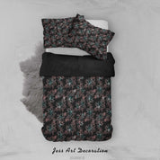 3D Vintage Floral Pattern Black Quilt Cover Set Bedding Set Duvet Cover Pillowcases LXL- Jess Art Decoration