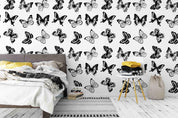 3D black white butterfly pattern wall mural wallpaper 69- Jess Art Decoration