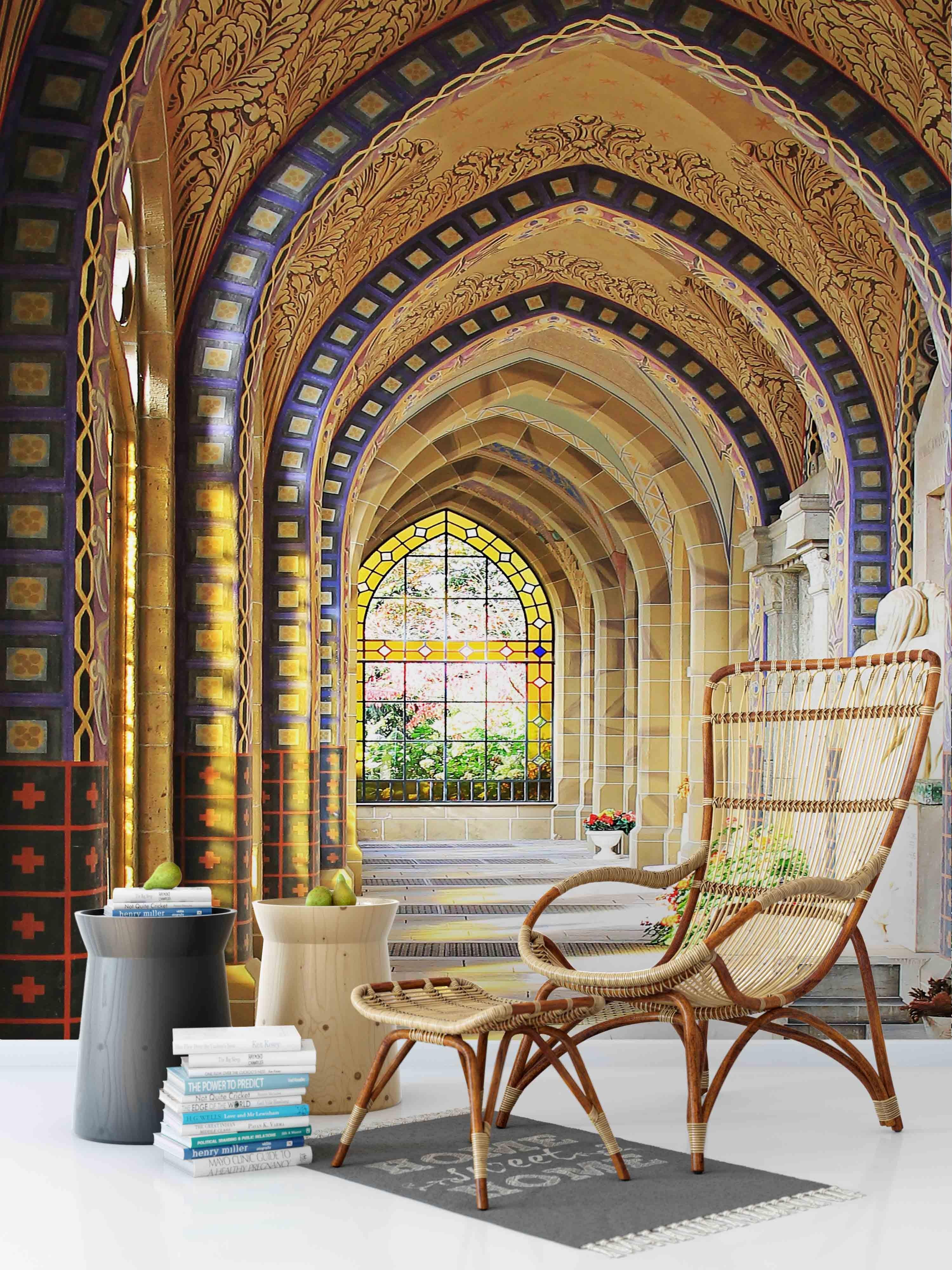 3D Corridor Arch Building Window Wall Mural Wallpaper 74- Jess Art Decoration