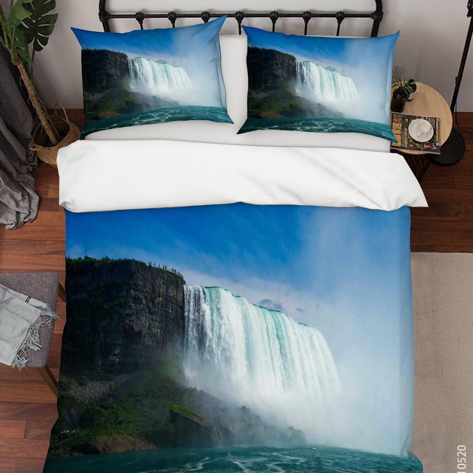 3D Waterfall Nature Landscape Quilt Cover Set Bedding Set Duvet Cover Pillowcases 70- Jess Art Decoration
