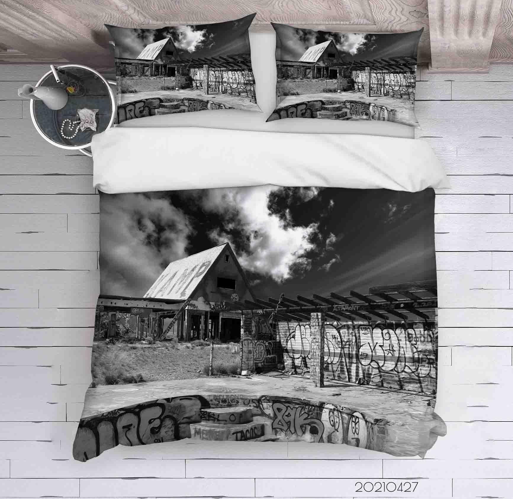 3D Abstract Art Street Graffiti Quilt Cover Set Bedding Set Duvet Cover Pillowcases 96- Jess Art Decoration