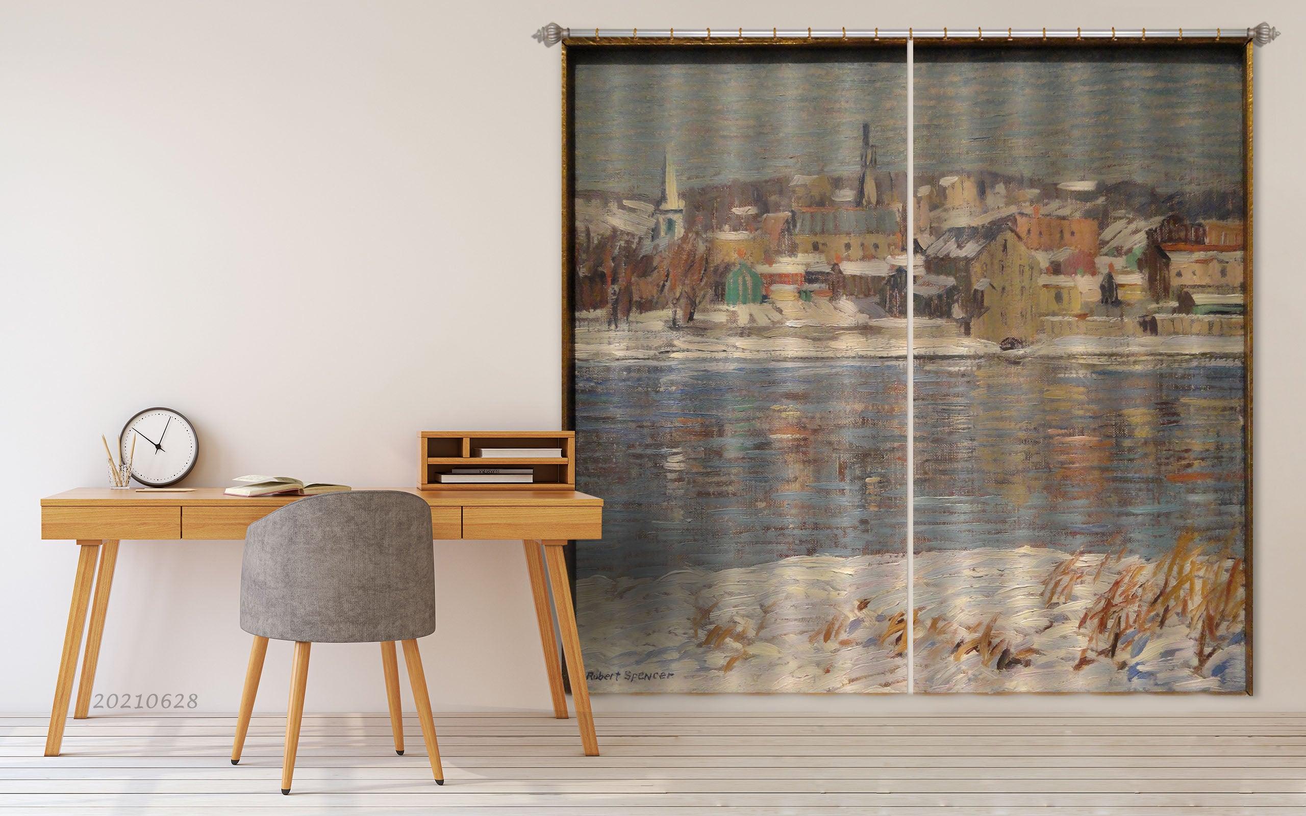 3D Landscape Oil Painting Curtains and Drapes LQH 36- Jess Art Decoration