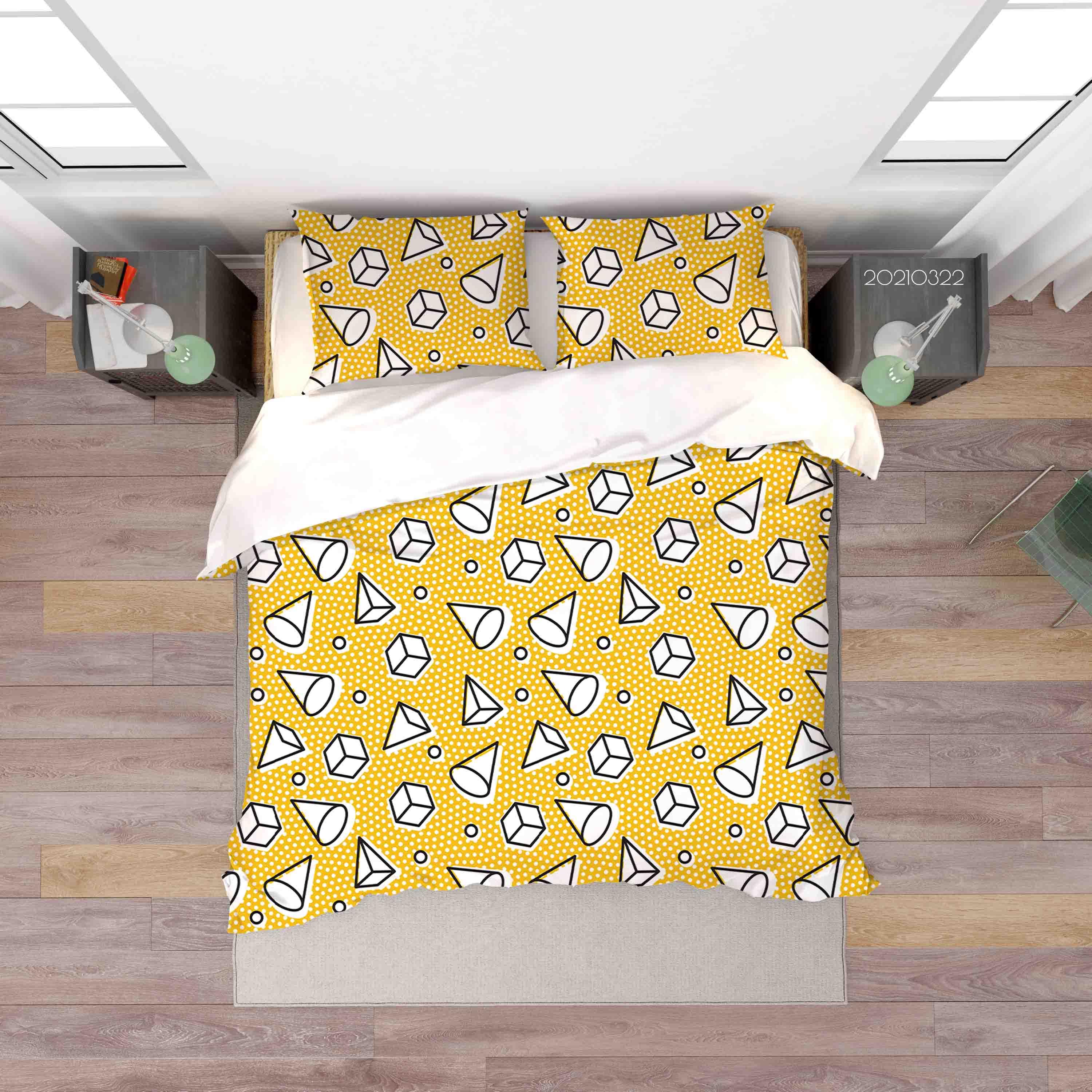 3D Abstract Geometric Pattern Quilt Cover Set Bedding Set Duvet Cover Pillowcases 13 LQH- Jess Art Decoration
