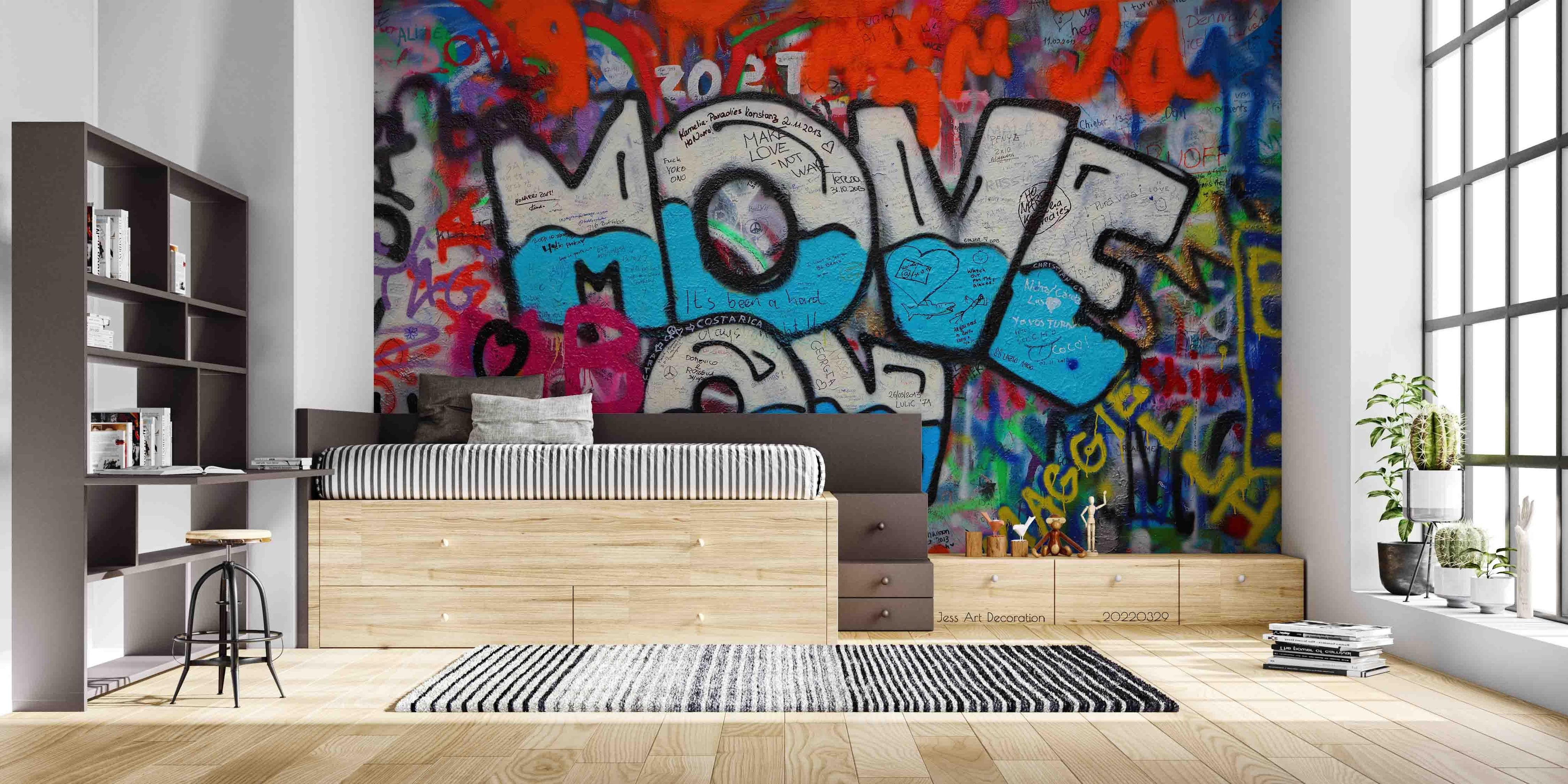 3D Abstract Art Graffiti Alphabet Wall Mural Wallpaper GD 4129- Jess Art Decoration