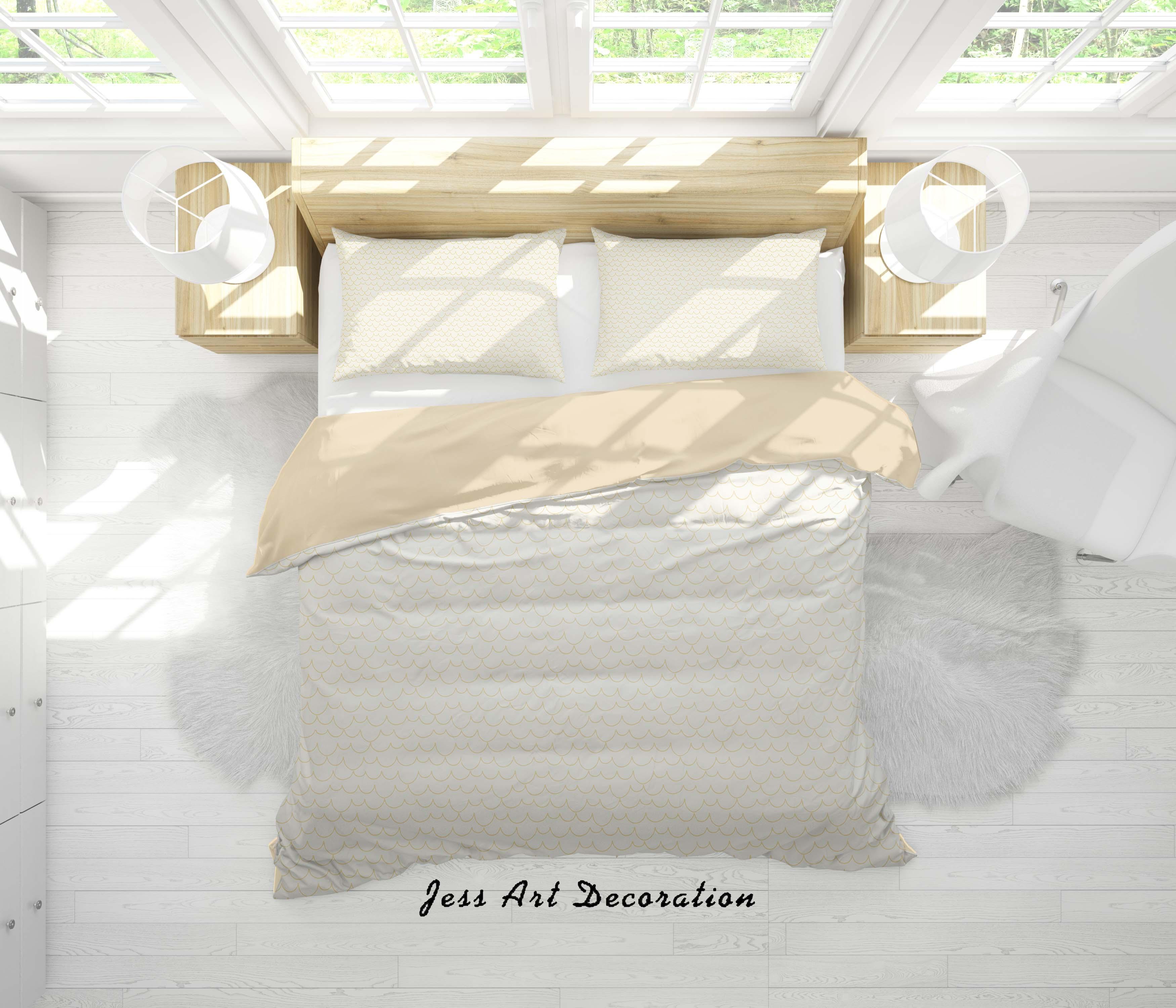 3D Yellow Wave Quilt Cover Set Bedding Set Duvet Cover Pillowcases SF33- Jess Art Decoration