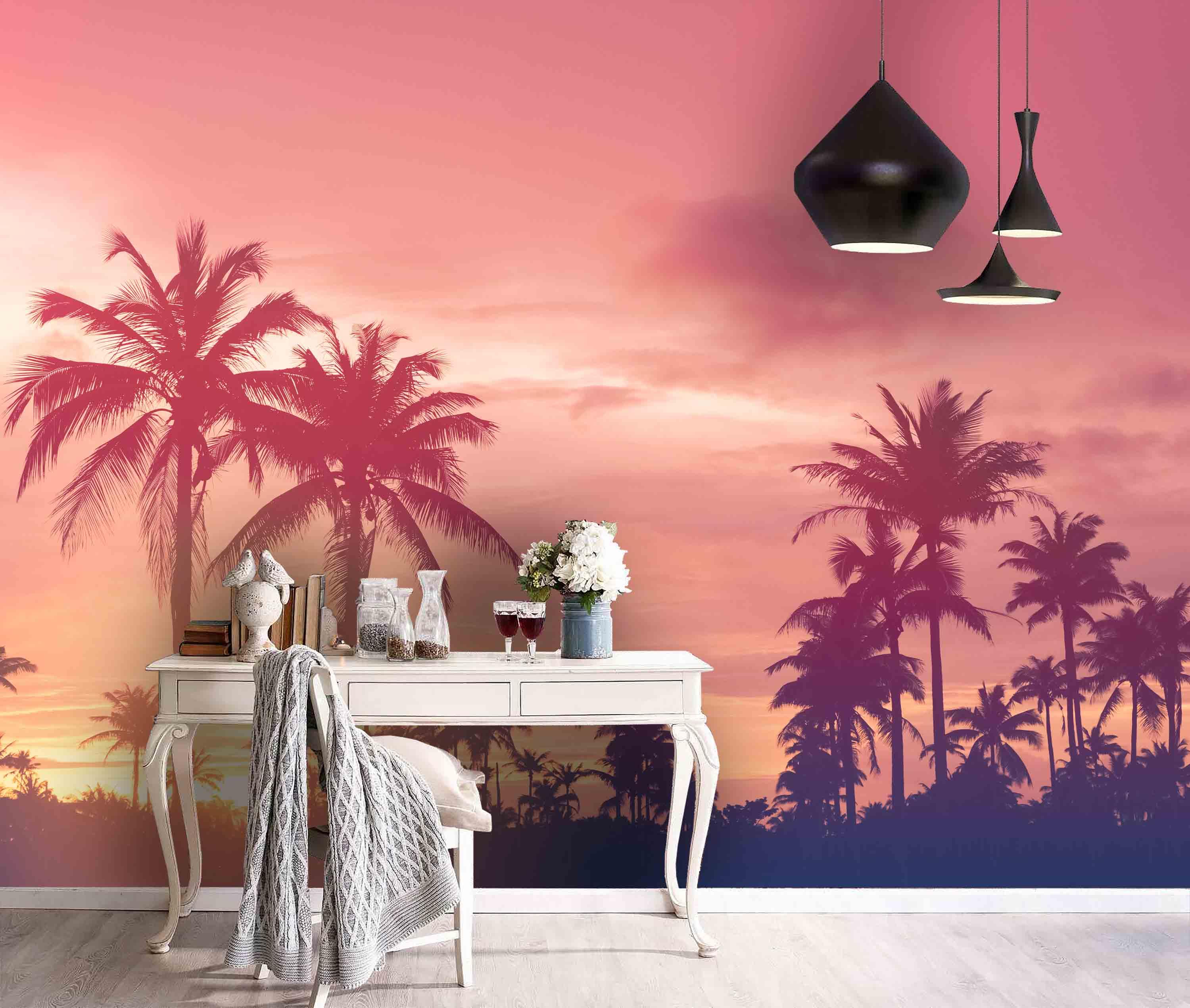 3D Tropical Red Sky Wall Mural Wallpaper 65- Jess Art Decoration