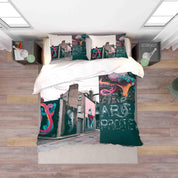 3D Abstract Art Street Graffiti Quilt Cover Set Bedding Set Duvet Cover Pillowcases 98- Jess Art Decoration