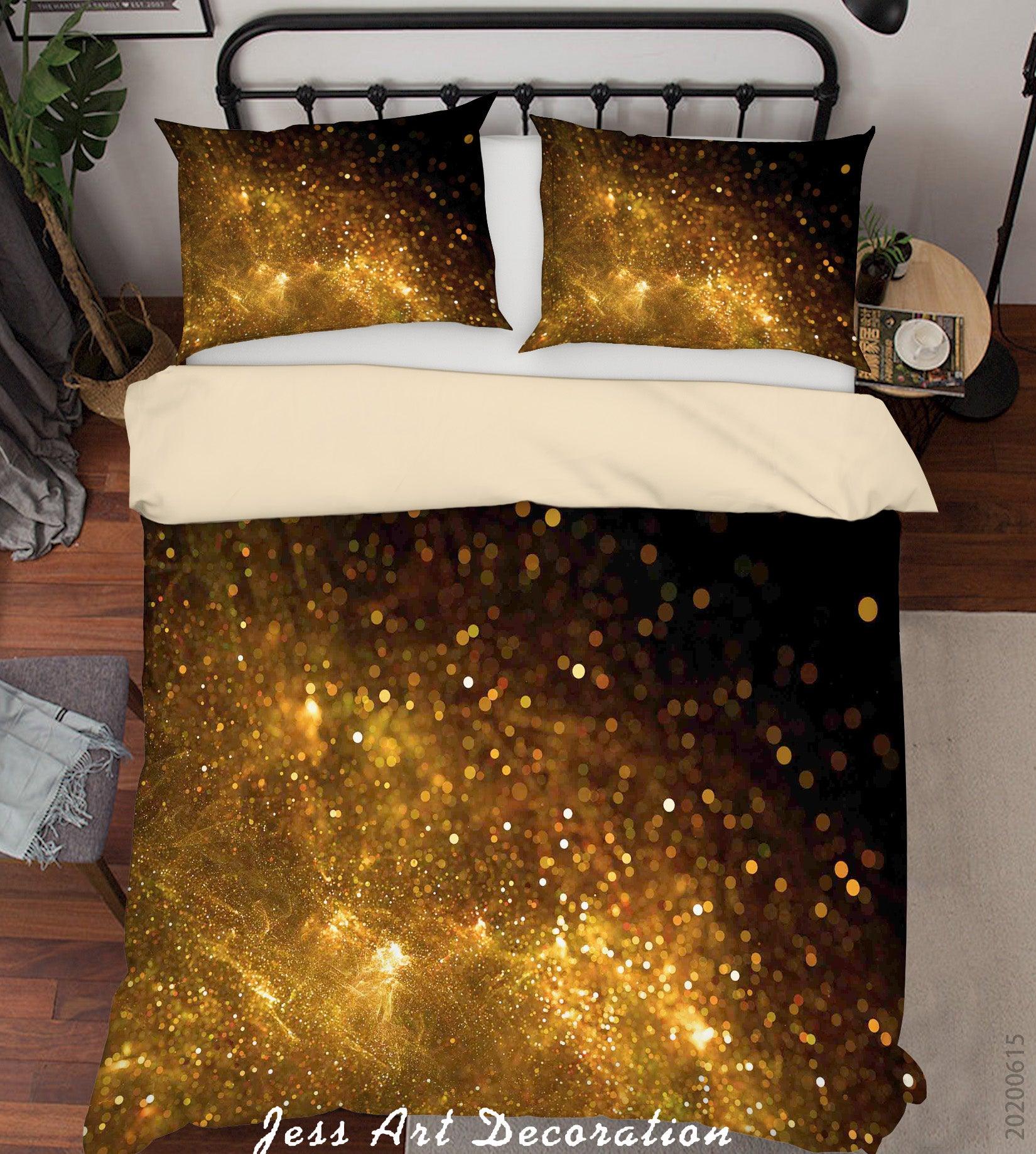 3D Golden Particles Shine Quilt Cover Set Bedding Set Duvet Cover Pillowcases SF43- Jess Art Decoration