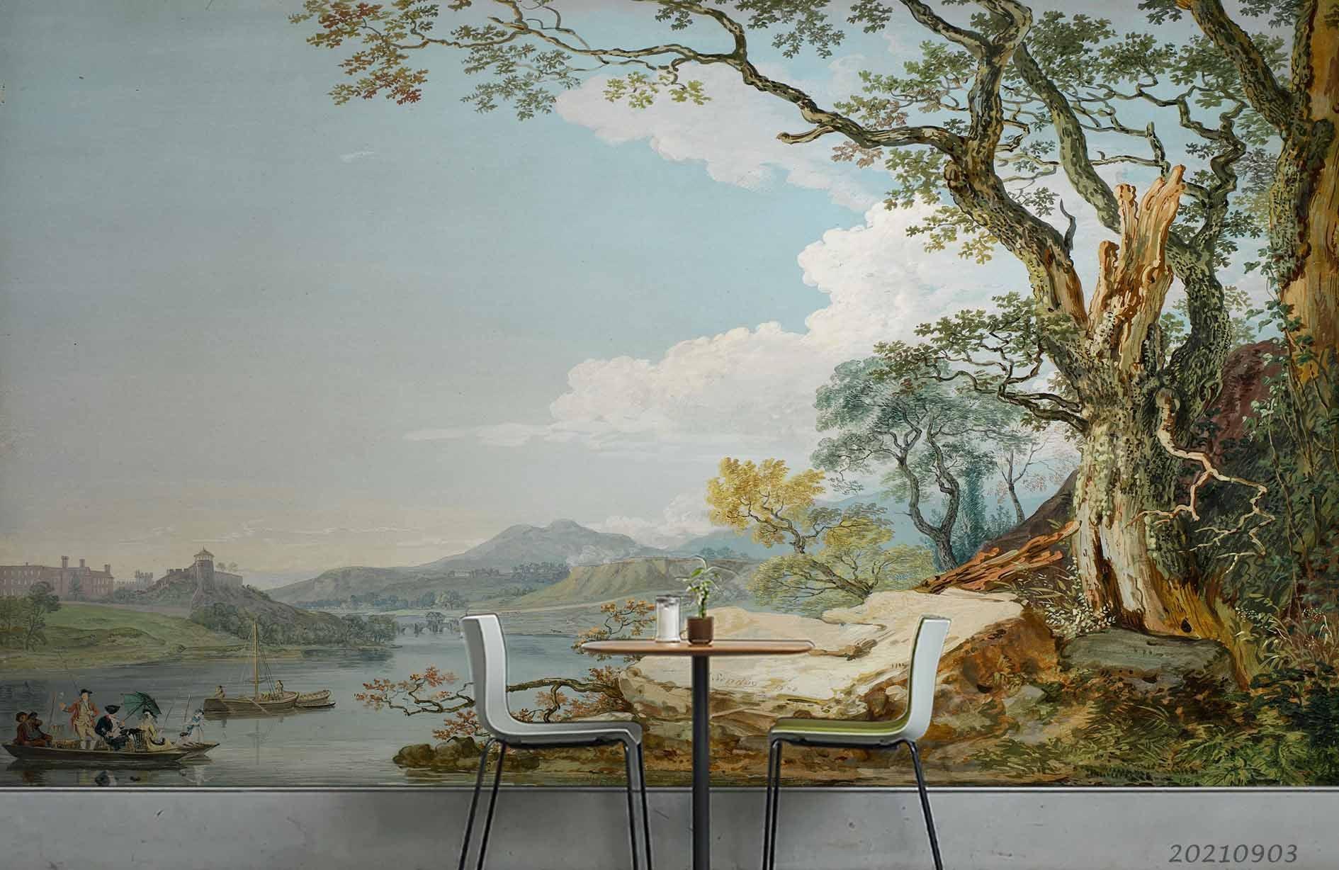 3D Nature Landscape Oil Painting Wall Mural Wallpaper LQH 123- Jess Art Decoration