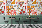 3D Cartoon Pizza Wall Mural Wallpaper SF01- Jess Art Decoration