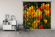 3D Yellow Tulip Flower Curtains and Drapes LQH 230- Jess Art Decoration
