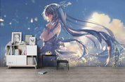 3D Cloud Anime Girl soft anime girl cloud mural wall mural wallpaper for bedroom - view 3