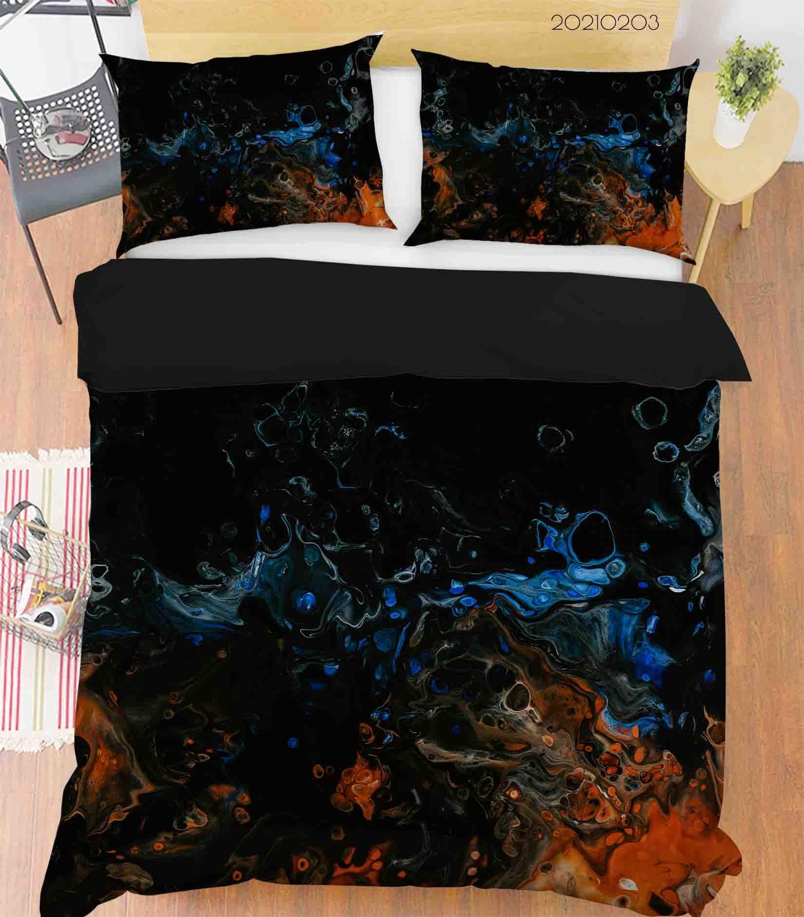 3D Abstract Blue Marble Texture Quilt Cover Set Bedding Set Duvet Cover Pillowcases 34- Jess Art Decoration