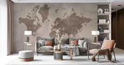 3D Map World Concrete Wall Mural Wallpaper SWW4484- Jess Art Decoration