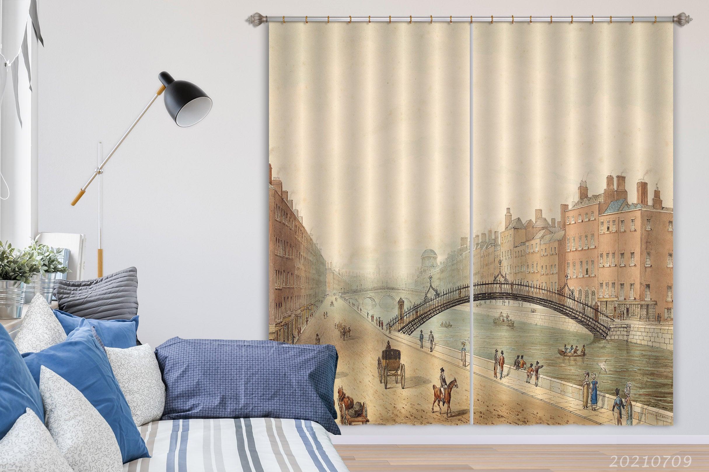 3D Landscape Oil Painting Curtains and Drapes LQH 79- Jess Art Decoration