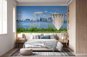 3D City Landmark Building River Wall Mural Wallpaper 5032- Jess Art Decoration