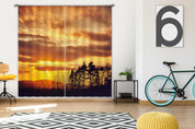 3D Woods Golden Sun Sky Dark Cloud Curtains and Drapes GD 1953- Jess Art Decoration