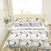 3D Cartoon Animal Bear Quilt Cover Set Bedding Set Duvet Cover Pillowcases WJ 6404- Jess Art Decoration
