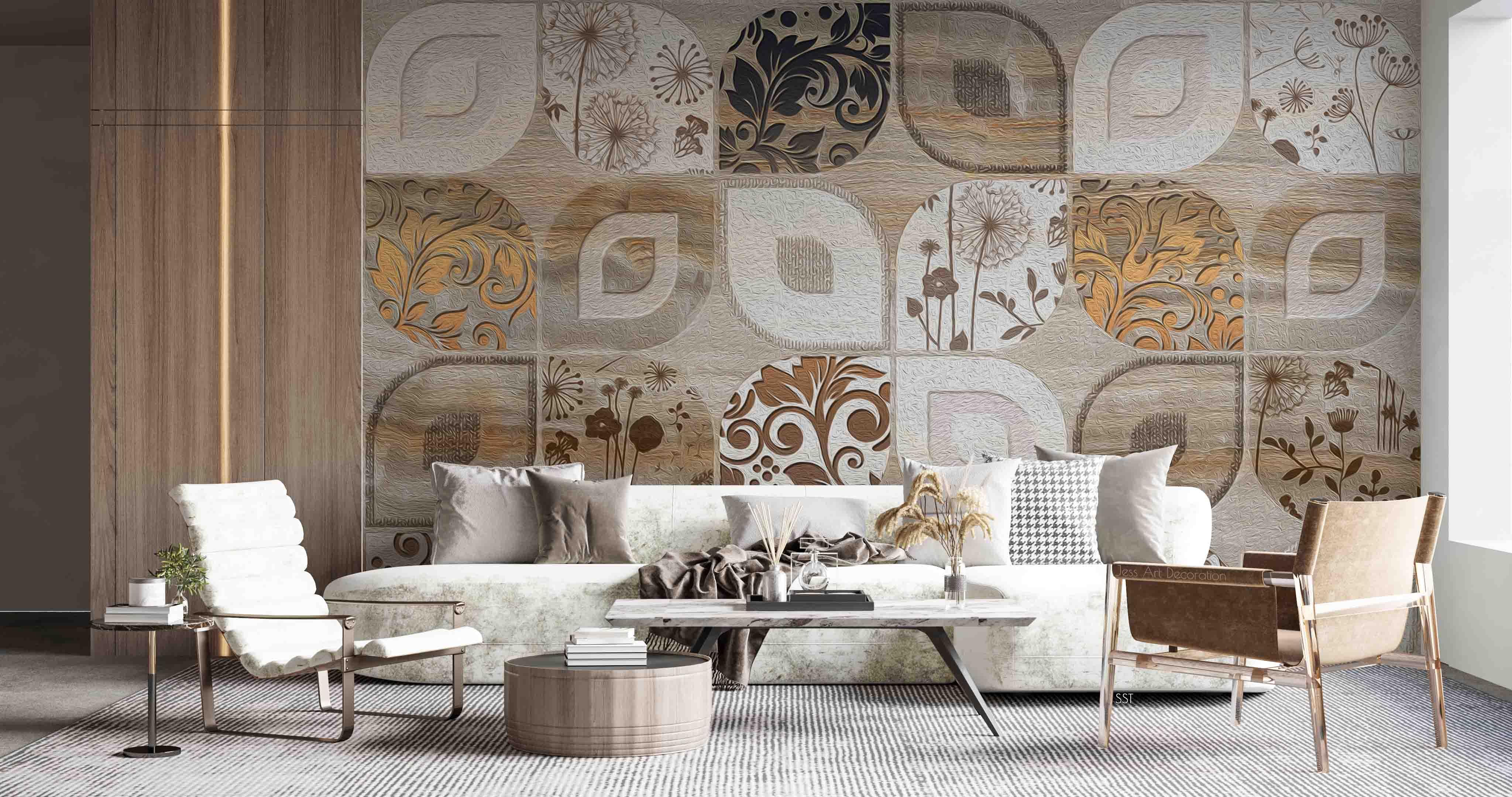 3D Wooden Floral Texture Wall Mural Wallpaper sww 33- Jess Art Decoration