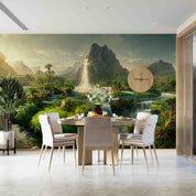 3D Mountain Waterfall Green Plant Landscape Wall Mural Wallpaper GD 1890- Jess Art Decoration