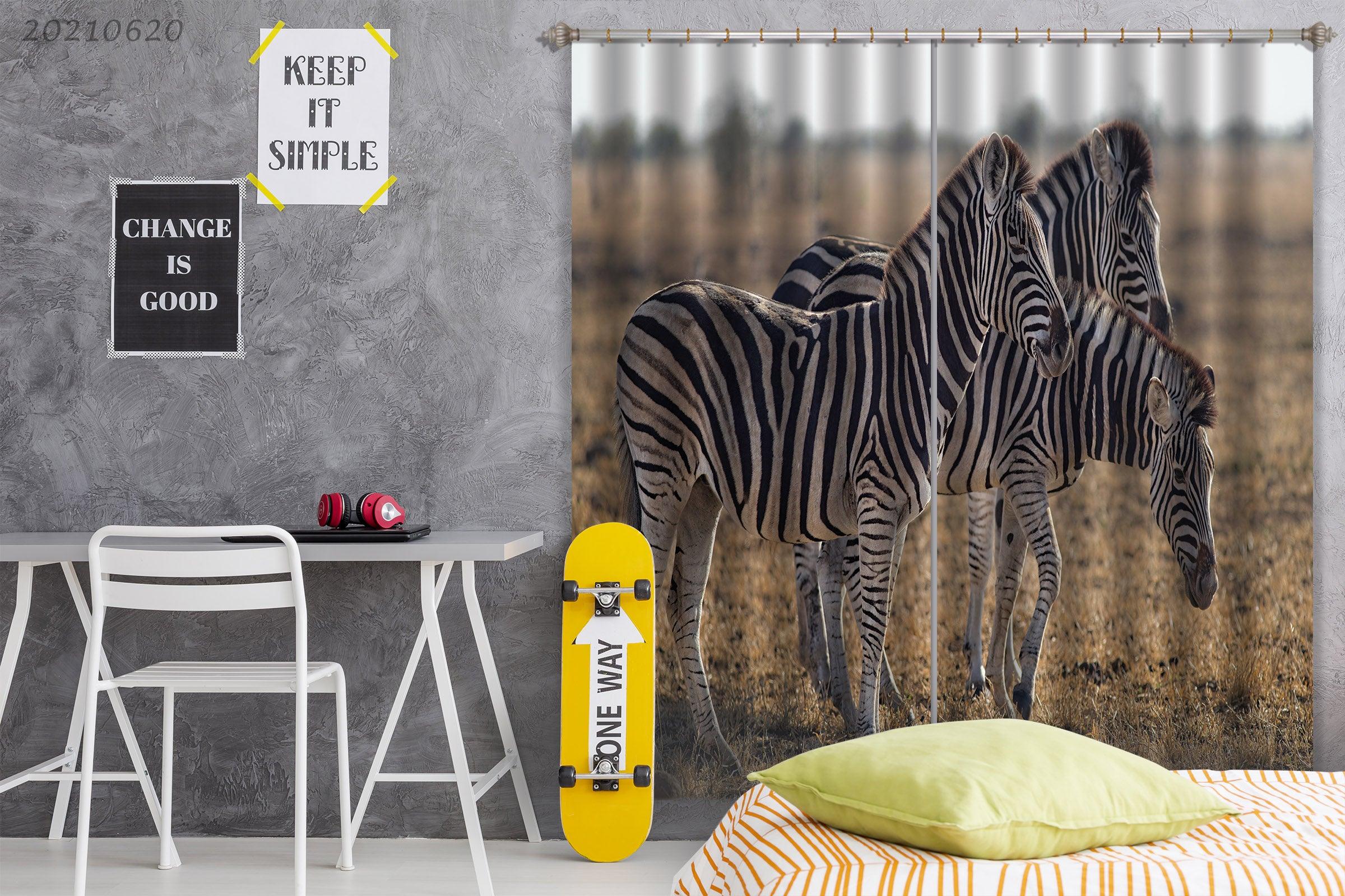 3D Zebra Prairie Pattern Curtains and Drapes GD 894- Jess Art Decoration
