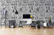 3D Abstract School Supplies Doodle Wall Mural Wallpaper LQH 64- Jess Art Decoration
