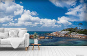 3D Blue Sky Cloud Sea Landscape Wall Mural Wallpaper LQH 310- Jess Art Decoration