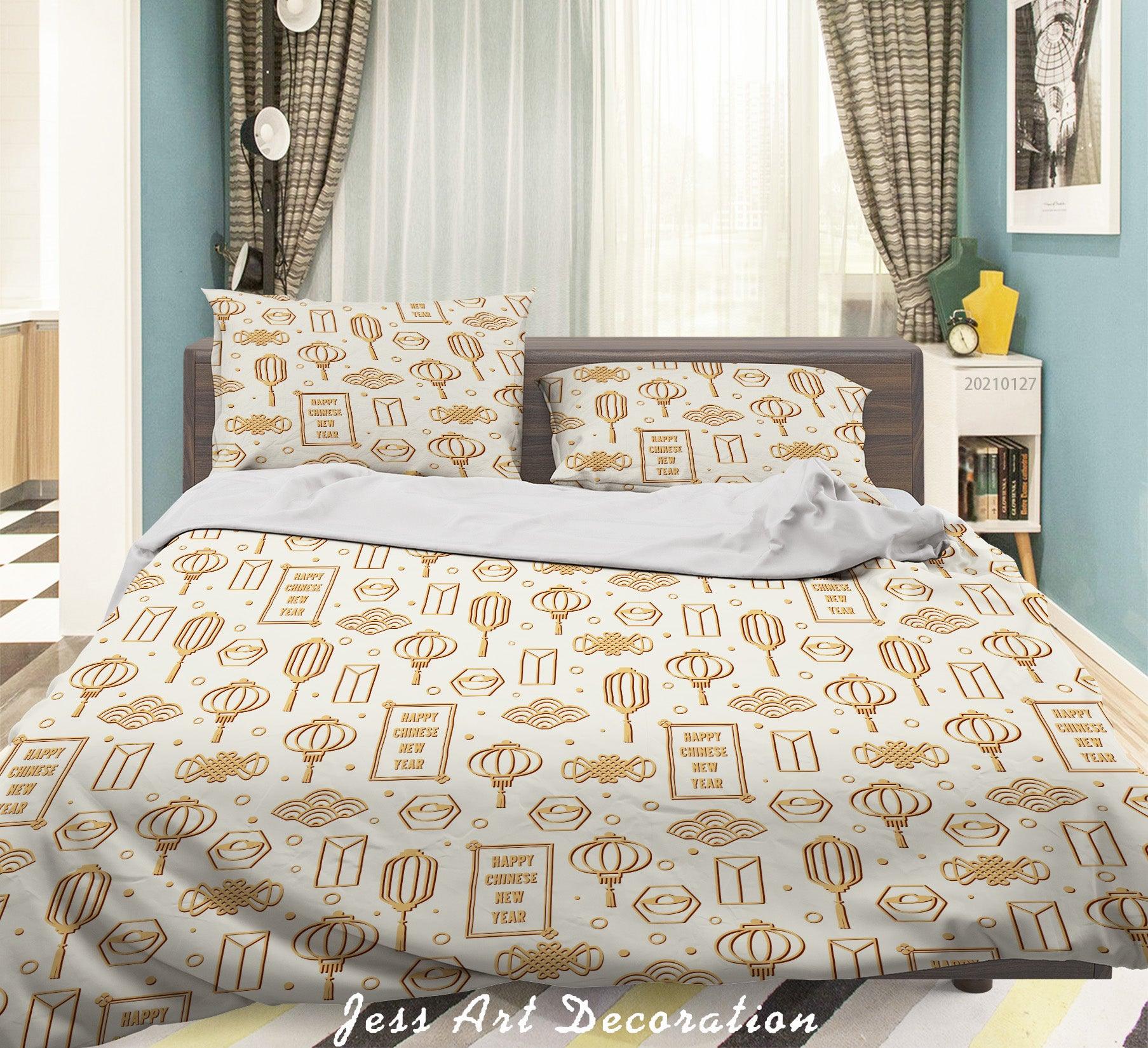 3D Chinese New Year Quilt Cover Set Bedding Set Duvet Cover Pillowcases 96- Jess Art Decoration