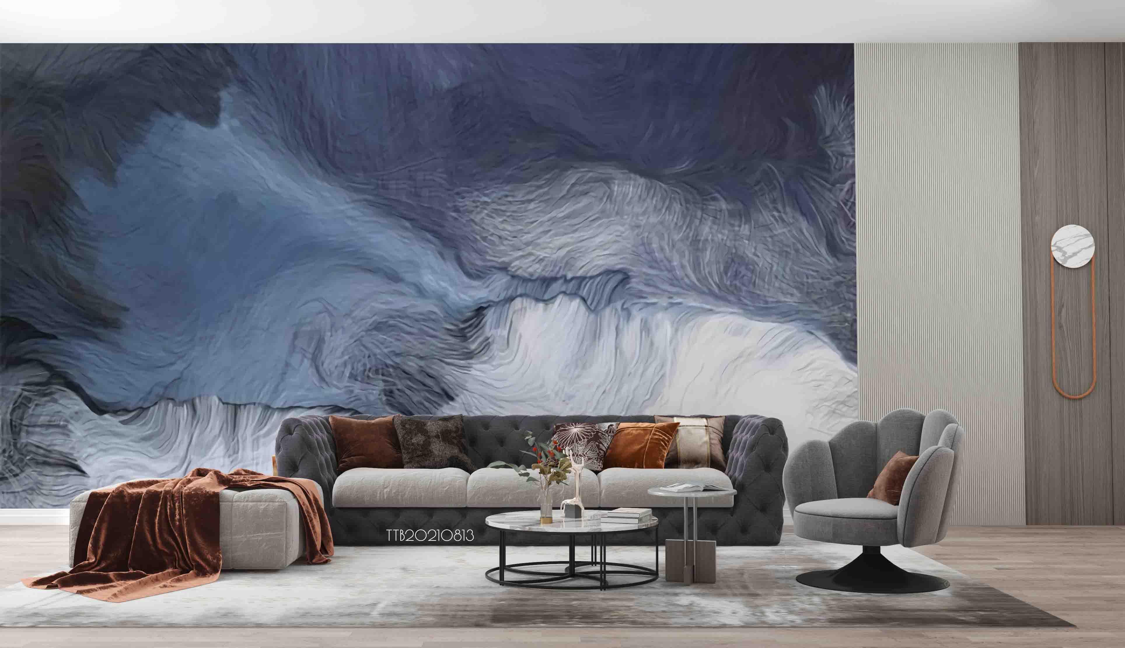 3D Hand-painted  Abstract  Dark Clouds Wall Mural Wallpaper 5143- Jess Art Decoration