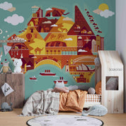 3D Cartoon Map Wall Mural Wallpaper SWW4409- Jess Art Decoration