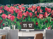 3D Beautiful Pink Tulip Flower Wall Mural Wallpaper GD 2137- Jess Art Decoration