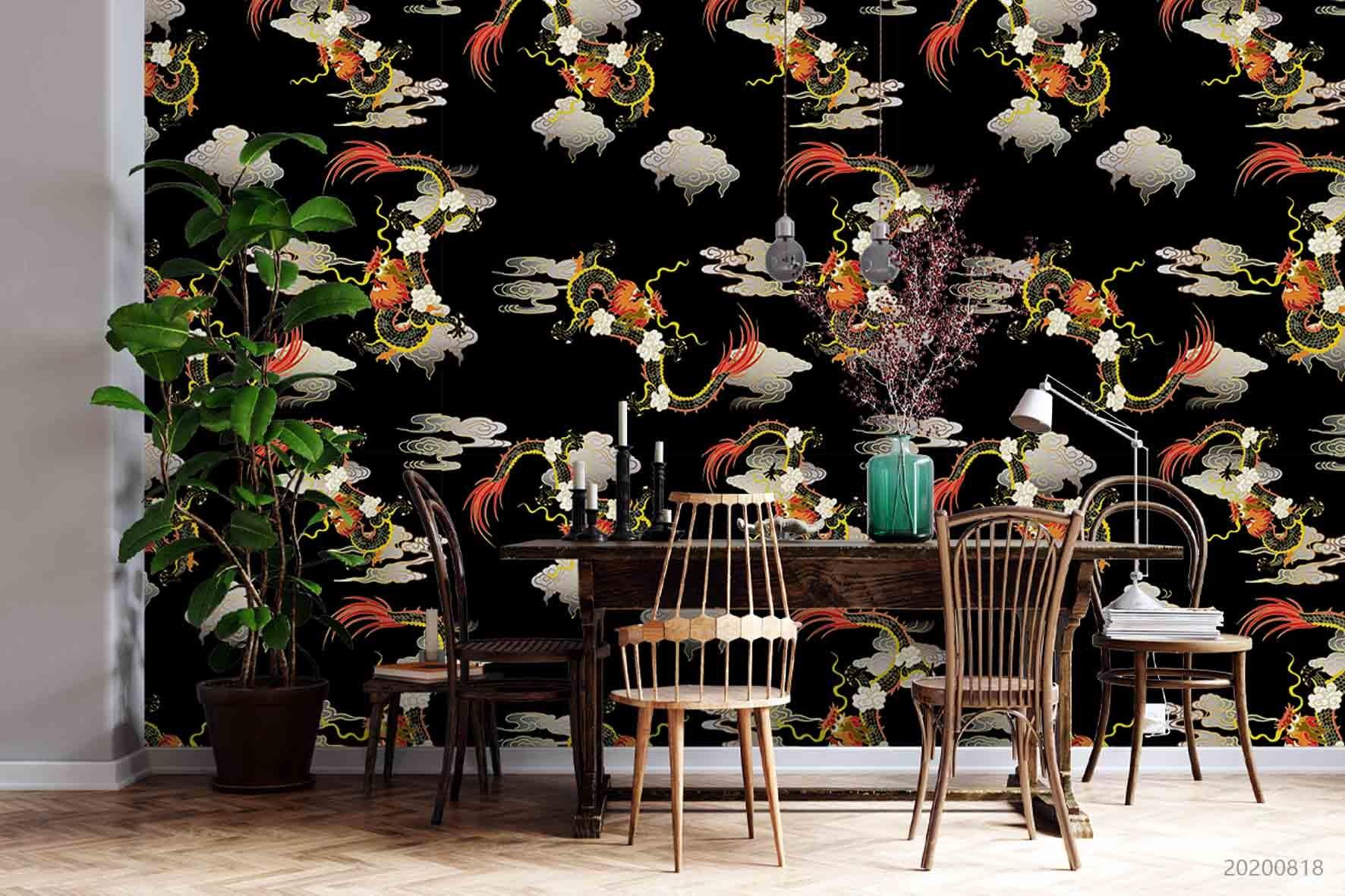 3D Vintage Ancient Dragon Pattern Wall Mural Wallpaper LXL 1160- Jess Art Decoration