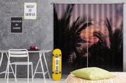 3D Tropical Plant Leaf Sunset Landscape Curtains and Drapes LLL 310- Jess Art Decoration