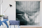 3D Sea Wave Cracked Coast Dark Cloud Curtains and Drapes GD 3044- Jess Art Decoration