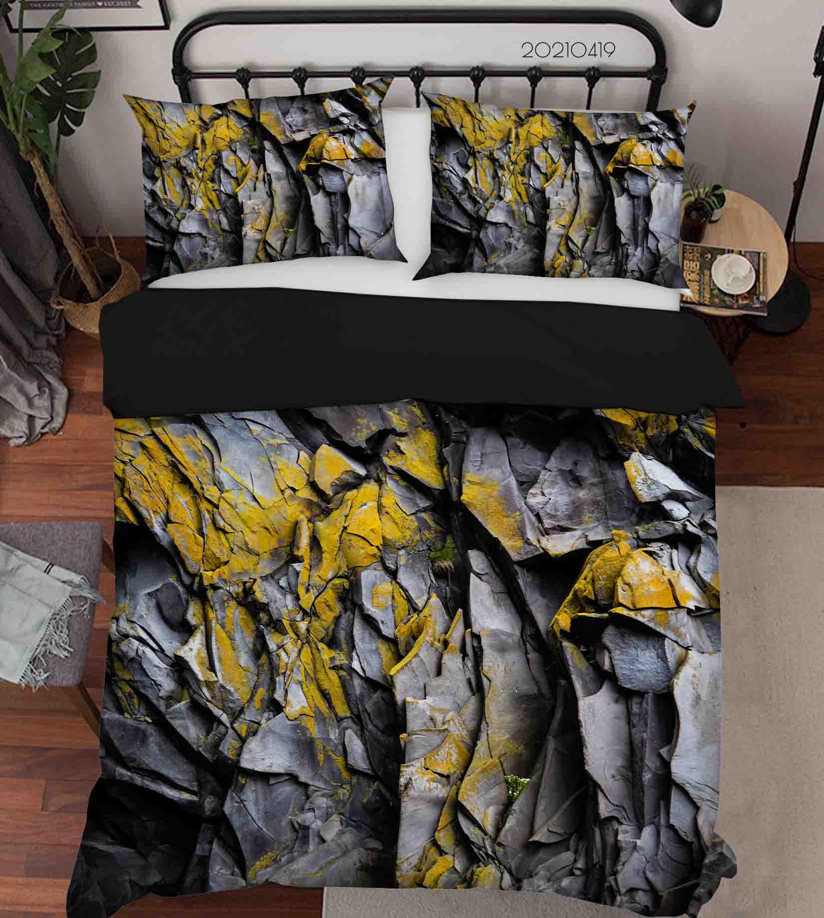 3D Rock Texture Quilt Cover Set Bedding Set Duvet Cover Pillowcases 155- Jess Art Decoration
