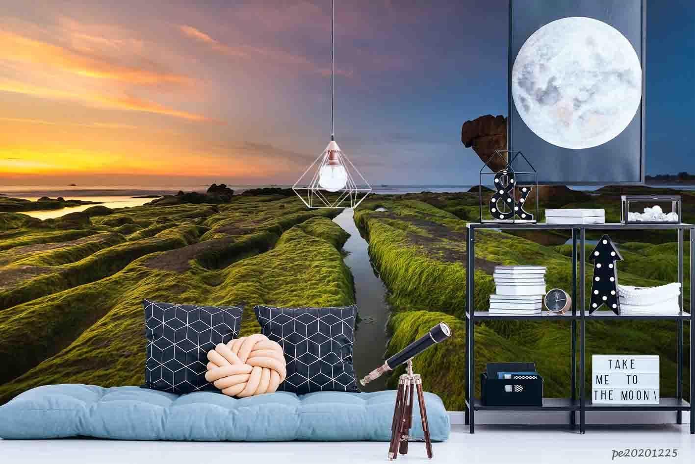 3D Sunset Sky Natural Scenery Wall Mural Wallpaper LQH 203- Jess Art Decoration