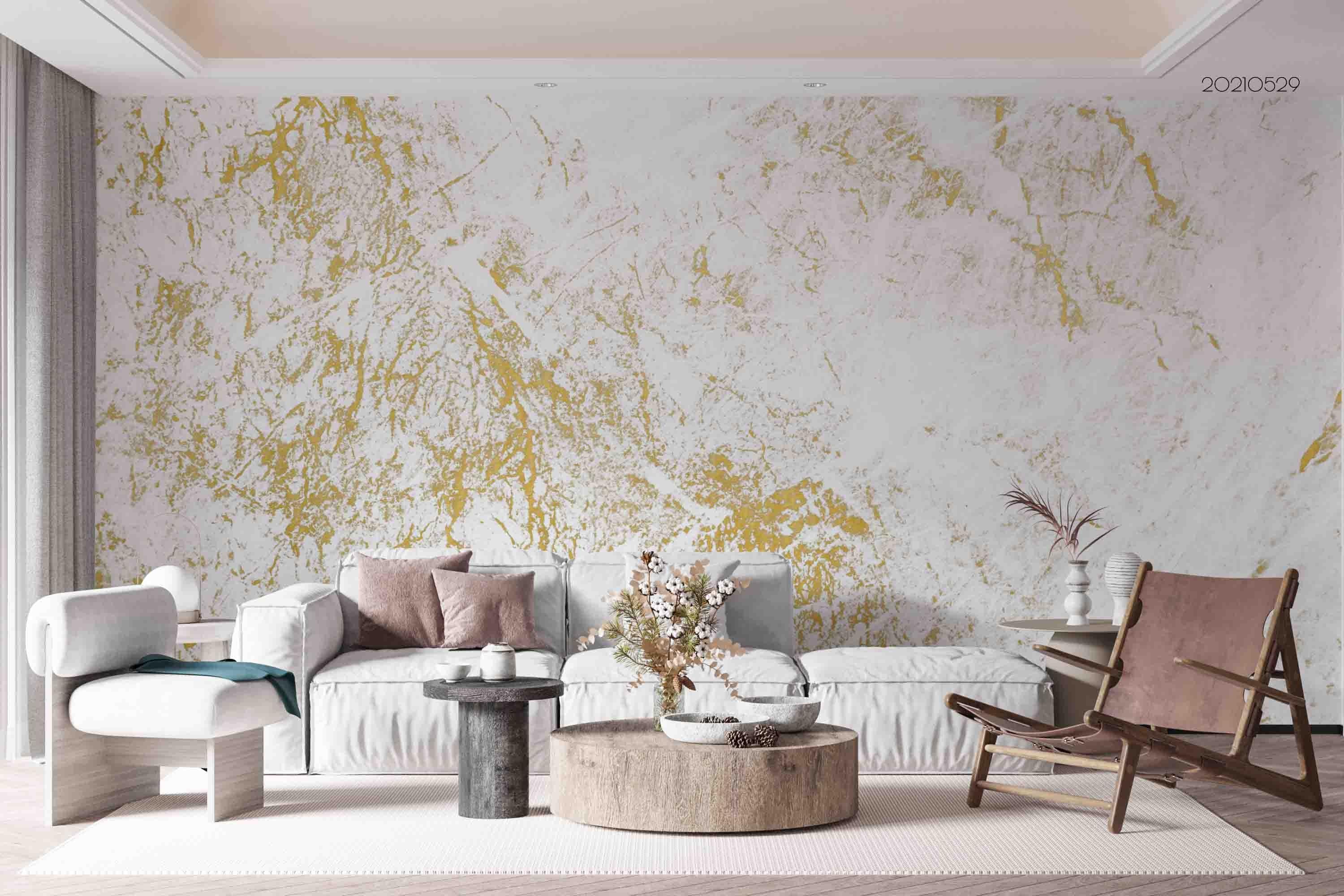 3D Abstract Golden White Black Ground Marble Texture Wall Mural Wallpaper SWW468- Jess Art Decoration