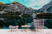 3D Mountain Lake Scenery Wall Mural Wallpaper LQH 141- Jess Art Decoration
