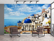 3D Santorini Sea View Santorini seaside architecture wall mural wallpaper for living room - view 5