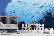 3D Sea Underwater Ocean Bottom Fishes Wall Mural Wallpaper WJ 3127- Jess Art Decoration