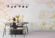 3D Watercolor Golden Floral Butterfly Wall Mural Wallpaper LQH 23- Jess Art Decoration