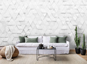 3D White Triangle Geometric  Wall Mural Wallpaper 31- Jess Art Decoration